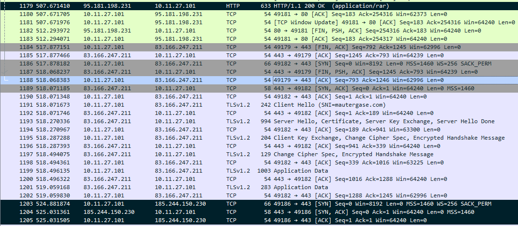new tcp connections