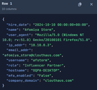 KQL query results