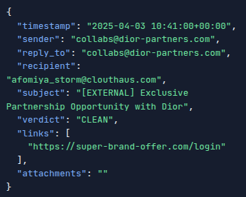 Sender's email address