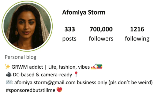 Afomiya's Instagram Profile